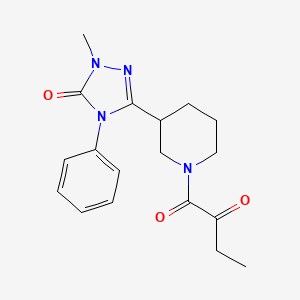 molecular formula C18H22N4O3 B5297959 2-methyl-5-[1-(2-oxobutanoyl)piperidin-3-yl]-4-phenyl-2,4-dihydro-3H-1,2,4-triazol-3-one 