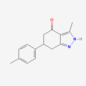 molecular formula C15H16N2O B5297960 3-methyl-6-(4-methylphenyl)-1,5,6,7-tetrahydro-4H-indazol-4-one 