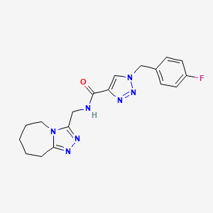molecular formula C18H20FN7O B5297963 1-(4-fluorobenzyl)-N-(6,7,8,9-tetrahydro-5H-[1,2,4]triazolo[4,3-a]azepin-3-ylmethyl)-1H-1,2,3-triazole-4-carboxamide 