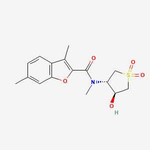 molecular formula C16H19NO5S B5297966 N-[(3S*,4S*)-4-hydroxy-1,1-dioxidotetrahydro-3-thienyl]-N,3,6-trimethyl-1-benzofuran-2-carboxamide 