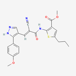 molecular formula C23H22N4O4S B5297967 methyl 2-({2-cyano-3-[3-(4-methoxyphenyl)-1H-pyrazol-4-yl]acryloyl}amino)-5-propyl-3-thiophenecarboxylate 
