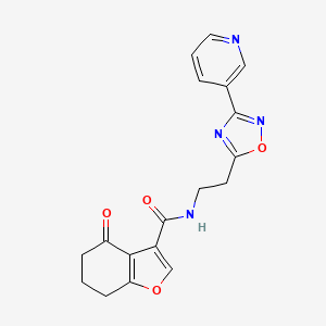 molecular formula C18H16N4O4 B5297982 4-oxo-N-[2-(3-pyridin-3-yl-1,2,4-oxadiazol-5-yl)ethyl]-4,5,6,7-tetrahydro-1-benzofuran-3-carboxamide 