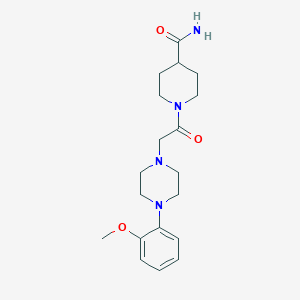 molecular formula C19H28N4O3 B5297985 1-{[4-(2-methoxyphenyl)-1-piperazinyl]acetyl}-4-piperidinecarboxamide 