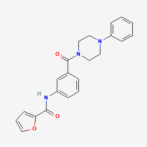 molecular formula C22H21N3O3 B5297994 N-{3-[(4-phenyl-1-piperazinyl)carbonyl]phenyl}-2-furamide 