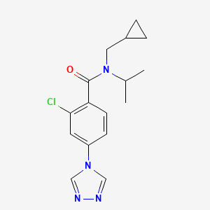 molecular formula C16H19ClN4O B5298018 2-chloro-N-(cyclopropylmethyl)-N-isopropyl-4-(4H-1,2,4-triazol-4-yl)benzamide 