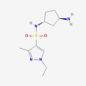 molecular formula C11H20N4O2S B5298022 N-[(1R*,3R*)-3-aminocyclopentyl]-1-ethyl-3-methyl-1H-pyrazole-4-sulfonamide 