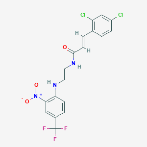 molecular formula C18H14Cl2F3N3O3 B5298046 3-(2,4-dichlorophenyl)-N-(2-{[2-nitro-4-(trifluoromethyl)phenyl]amino}ethyl)acrylamide 