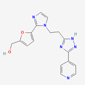 molecular formula C17H16N6O2 B5298071 (5-{1-[2-(3-pyridin-4-yl-1H-1,2,4-triazol-5-yl)ethyl]-1H-imidazol-2-yl}-2-furyl)methanol 