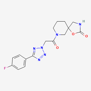molecular formula C16H17FN6O3 B5298092 7-{[5-(4-fluorophenyl)-2H-tetrazol-2-yl]acetyl}-1-oxa-3,7-diazaspiro[4.5]decan-2-one 