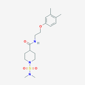 molecular formula C18H29N3O4S B5298098 1-[(dimethylamino)sulfonyl]-N-[2-(3,4-dimethylphenoxy)ethyl]-4-piperidinecarboxamide 