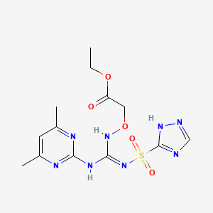 molecular formula C13H18N8O5S B5298108 ethyl [({[(4,6-dimethylpyrimidin-2-yl)amino][(1H-1,2,4-triazol-5-ylsulfonyl)amino]methylene}amino)oxy]acetate CAS No. 309283-94-1