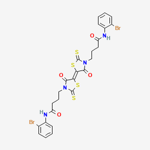 4,4'-(4,4'-dioxo-2,2'-dithioxo-5,5'-bi-1,3-thiazolidine-3,3'-diyl)bis[N-(2-bromophenyl)butanamide]