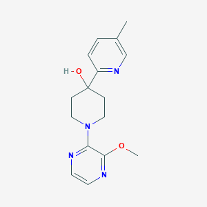 molecular formula C16H20N4O2 B5298171 1-(3-methoxypyrazin-2-yl)-4-(5-methylpyridin-2-yl)piperidin-4-ol 