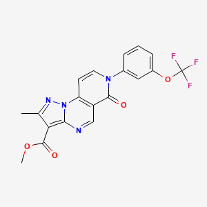 molecular formula C19H13F3N4O4 B5298175 methyl 2-methyl-6-oxo-7-[3-(trifluoromethoxy)phenyl]-6,7-dihydropyrazolo[1,5-a]pyrido[3,4-e]pyrimidine-3-carboxylate 