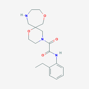 molecular formula C18H25N3O4 B5298181 2-(1,8-dioxa-4,11-diazaspiro[5.6]dodec-4-yl)-N-(2-ethylphenyl)-2-oxoacetamide 