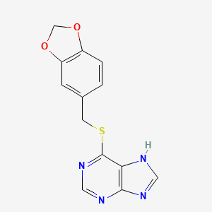 molecular formula C13H10N4O2S B5298189 6-[(1,3-benzodioxol-5-ylmethyl)thio]-9H-purine 