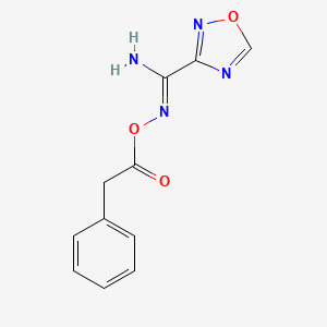 molecular formula C11H10N4O3 B5298219 N'-[(2-phenylacetyl)oxy]-1,2,4-oxadiazole-3-carboximidamide 