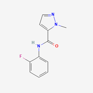 molecular formula C11H10FN3O B5298240 N-(2-fluorophenyl)-1-methyl-1H-pyrazole-5-carboxamide 