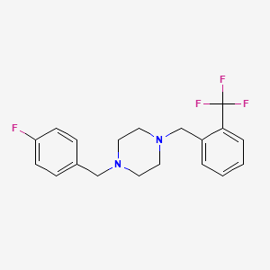 molecular formula C19H20F4N2 B5298245 1-(4-fluorobenzyl)-4-[2-(trifluoromethyl)benzyl]piperazine 