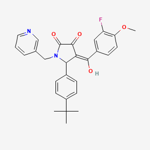 molecular formula C28H27FN2O4 B5298247 5-(4-tert-butylphenyl)-4-(3-fluoro-4-methoxybenzoyl)-3-hydroxy-1-(3-pyridinylmethyl)-1,5-dihydro-2H-pyrrol-2-one 
