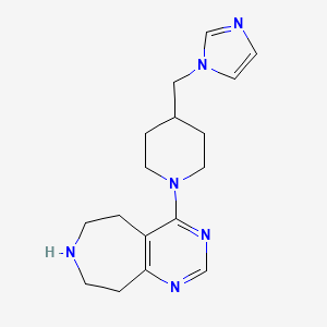 molecular formula C17H24N6 B5298263 4-[4-(1H-imidazol-1-ylmethyl)piperidin-1-yl]-6,7,8,9-tetrahydro-5H-pyrimido[4,5-d]azepine 