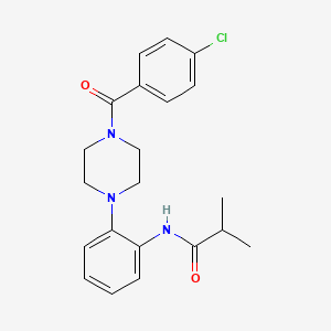 molecular formula C21H24ClN3O2 B5298274 N-{2-[4-(4-chlorobenzoyl)-1-piperazinyl]phenyl}-2-methylpropanamide 