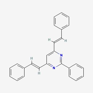 molecular formula C26H20N2 B5298286 2-phenyl-4,6-bis(2-phenylvinyl)pyrimidine 