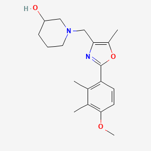 molecular formula C19H26N2O3 B5298302 1-{[2-(4-methoxy-2,3-dimethylphenyl)-5-methyl-1,3-oxazol-4-yl]methyl}piperidin-3-ol 