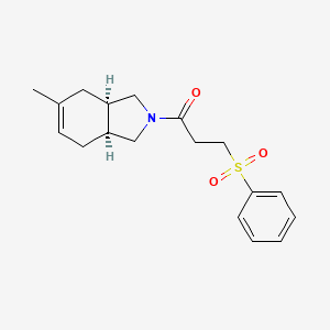 molecular formula C18H23NO3S B5298315 (3aR*,7aS*)-5-methyl-2-[3-(phenylsulfonyl)propanoyl]-2,3,3a,4,7,7a-hexahydro-1H-isoindole 