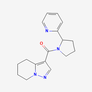 molecular formula C17H20N4O B5298316 3-[(2-pyridin-2-ylpyrrolidin-1-yl)carbonyl]-4,5,6,7-tetrahydropyrazolo[1,5-a]pyridine 