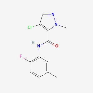 molecular formula C12H11ClFN3O B5298324 4-chloro-N-(2-fluoro-5-methylphenyl)-1-methyl-1H-pyrazole-5-carboxamide CAS No. 957480-07-8