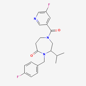 4-(4-fluorobenzyl)-1-[(5-fluoropyridin-3-yl)carbonyl]-3-isopropyl-1,4-diazepan-5-one
