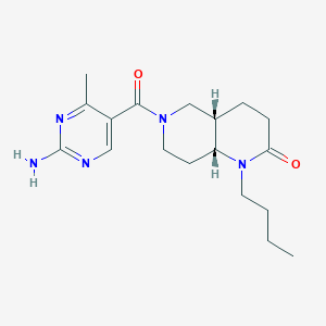 molecular formula C18H27N5O2 B5298359 (4aS*,8aR*)-6-[(2-amino-4-methylpyrimidin-5-yl)carbonyl]-1-butyloctahydro-1,6-naphthyridin-2(1H)-one 