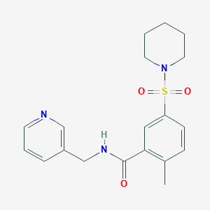 molecular formula C19H23N3O3S B5298377 2-methyl-5-(1-piperidinylsulfonyl)-N-(3-pyridinylmethyl)benzamide 