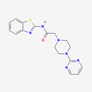 molecular formula C17H18N6OS B5298382 N-1,3-benzothiazol-2-yl-2-[4-(2-pyrimidinyl)-1-piperazinyl]acetamide 