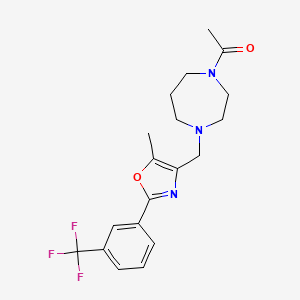 molecular formula C19H22F3N3O2 B5298395 1-acetyl-4-({5-methyl-2-[3-(trifluoromethyl)phenyl]-1,3-oxazol-4-yl}methyl)-1,4-diazepane 