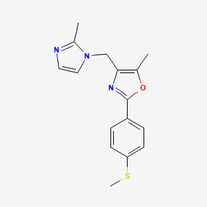 molecular formula C16H17N3OS B5298411 5-methyl-4-[(2-methyl-1H-imidazol-1-yl)methyl]-2-[4-(methylthio)phenyl]-1,3-oxazole 