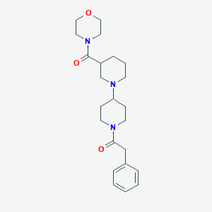 molecular formula C23H33N3O3 B5298420 3-(morpholin-4-ylcarbonyl)-1'-(phenylacetyl)-1,4'-bipiperidine 
