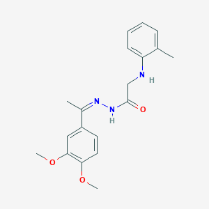 molecular formula C19H23N3O3 B5298436 N'-[1-(3,4-dimethoxyphenyl)ethylidene]-2-[(2-methylphenyl)amino]acetohydrazide 