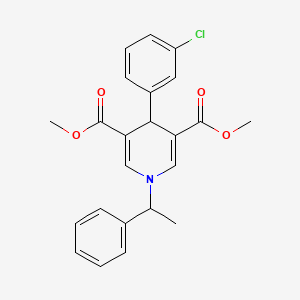 molecular formula C23H22ClNO4 B5298452 dimethyl 4-(3-chlorophenyl)-1-(1-phenylethyl)-1,4-dihydro-3,5-pyridinedicarboxylate 