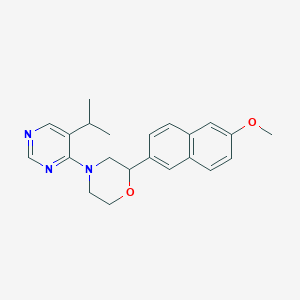 molecular formula C22H25N3O2 B5298457 4-(5-isopropylpyrimidin-4-yl)-2-(6-methoxy-2-naphthyl)morpholine 