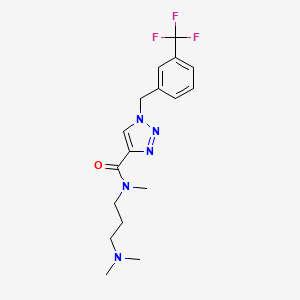 molecular formula C17H22F3N5O B5298461 N-[3-(dimethylamino)propyl]-N-methyl-1-[3-(trifluoromethyl)benzyl]-1H-1,2,3-triazole-4-carboxamide 