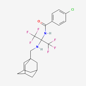 molecular formula C21H23ClF6N2O B5298471 N-[1-[(1-adamantylmethyl)amino]-2,2,2-trifluoro-1-(trifluoromethyl)ethyl]-4-chlorobenzamide 