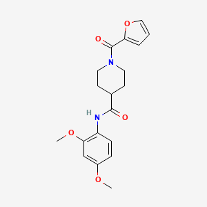 molecular formula C19H22N2O5 B5298475 N-(2,4-dimethoxyphenyl)-1-(2-furoyl)piperidine-4-carboxamide 