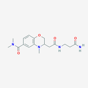 molecular formula C17H24N4O4 B5298481 3-{2-[(3-amino-3-oxopropyl)amino]-2-oxoethyl}-N,N,4-trimethyl-3,4-dihydro-2H-1,4-benzoxazine-6-carboxamide 