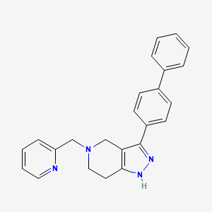 molecular formula C24H22N4 B5298482 3-biphenyl-4-yl-5-(pyridin-2-ylmethyl)-4,5,6,7-tetrahydro-1H-pyrazolo[4,3-c]pyridine 