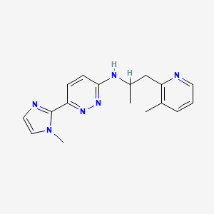 molecular formula C17H20N6 B5298521 6-(1-methyl-1H-imidazol-2-yl)-N-[1-methyl-2-(3-methylpyridin-2-yl)ethyl]pyridazin-3-amine 