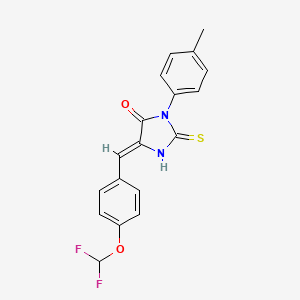 molecular formula C18H14F2N2O2S B5298534 5-[4-(difluoromethoxy)benzylidene]-3-(4-methylphenyl)-2-thioxo-4-imidazolidinone 