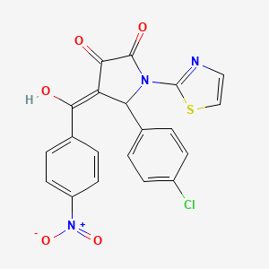 molecular formula C20H12ClN3O5S B5298547 5-(4-chlorophenyl)-3-hydroxy-4-(4-nitrobenzoyl)-1-(1,3-thiazol-2-yl)-1,5-dihydro-2H-pyrrol-2-one 