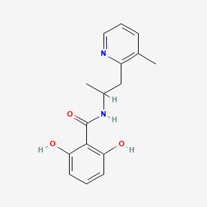 molecular formula C16H18N2O3 B5298555 2,6-dihydroxy-N-[1-methyl-2-(3-methylpyridin-2-yl)ethyl]benzamide 